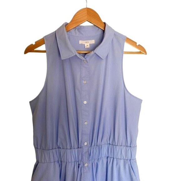 1901 Blue Button Down Sleeveless Dress 16 - Picture 4 of 4